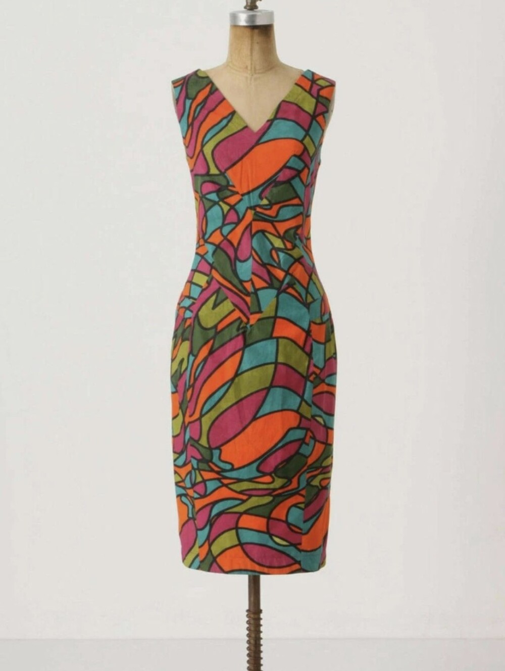 Anthropologie Fish Fry Glass Gliw Vibrant  Shift Dress -  Sz.S NWT